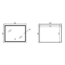 Зеркало Q-tap Mideya с антизапотеванием (DC-F614) 1000x800 QT2078F614W