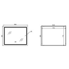Зеркало Q-tap Mideya с антизапотеванием (DC-F910) 1000х800 QT2078F910W