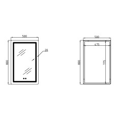 Зеркало Q-tap Mideya с антизапотеванием (DC-F911) 500х800 QT2078F911W