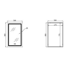 Зеркало Q-tap Mideya с антизапотеванием (DC-F936) 500х800 QT2078F936W