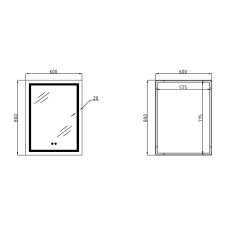 Зеркало Q-tap Mideya с антизапотеванием (DC-F937) 600х800 QT2078F937W