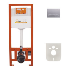 Набор инсталляция 4 в 1 Q-tap Nest ST с линейной панелью смыва QT0133M425M08382SAT