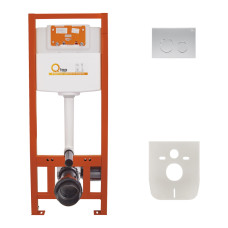 Набор инсталляция 4 в 1 Q-tap Nest ST с круглой панелью смыва QT0133M425M11111SAT